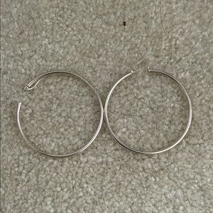 Classic Silver Hoop Earrings - Women's Jewelry